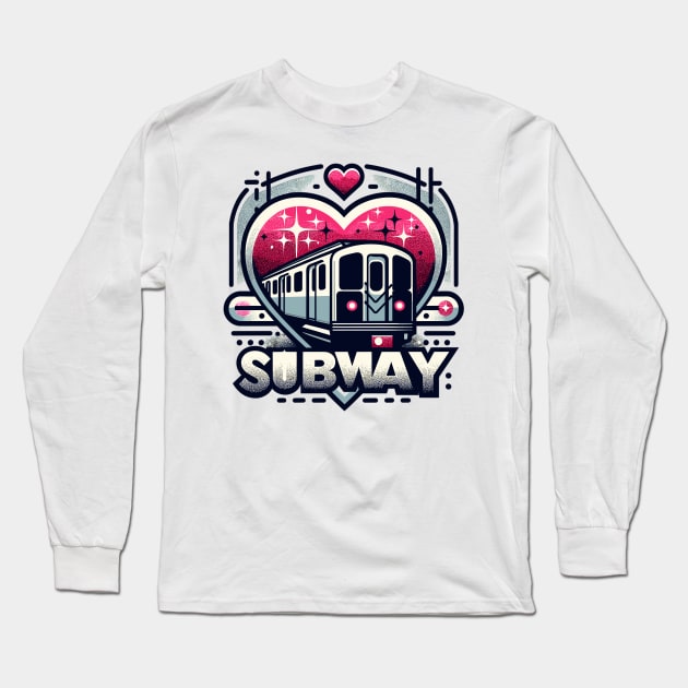 Subway Long Sleeve T-Shirt by Vehicles-Art